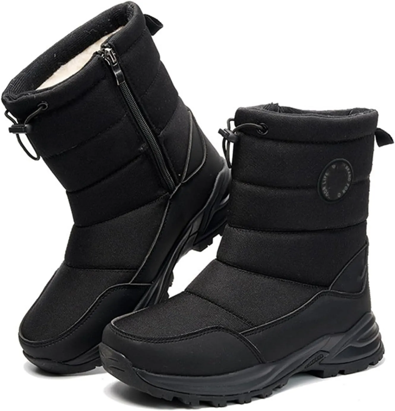 Lausiuoe Snow Boots For Women Waterproof Insulated Wide Width Winter Slip On Ankle Booties Fur Lined Outdoor Shoes