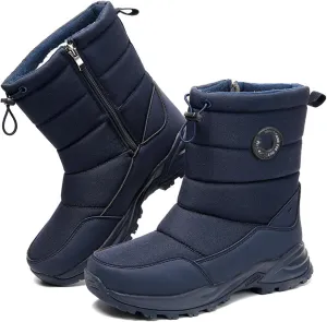 Lausiuoe Snow Boots For Women Waterproof Insulated Wide Width Winter Slip On Ankle Booties Fur Lined Outdoor Shoes