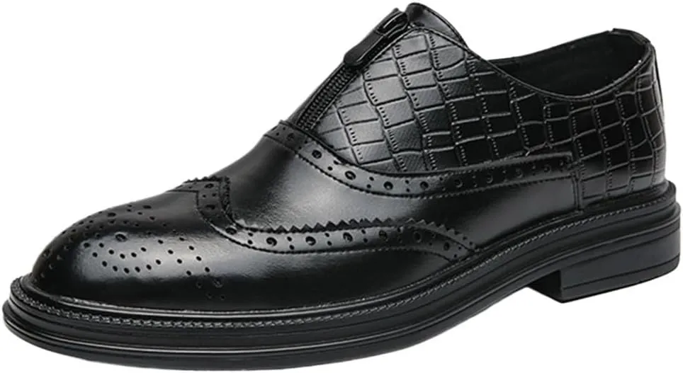 Leather Brogue Mens Flats Shoes Casual British Style Oxfords Fashion Dress Loafers Formal Shoes for Men