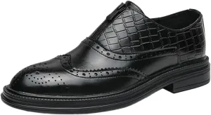 Leather Brogue Mens Flats Shoes Casual British Style Oxfords Fashion Dress Loafers Formal Shoes for Men