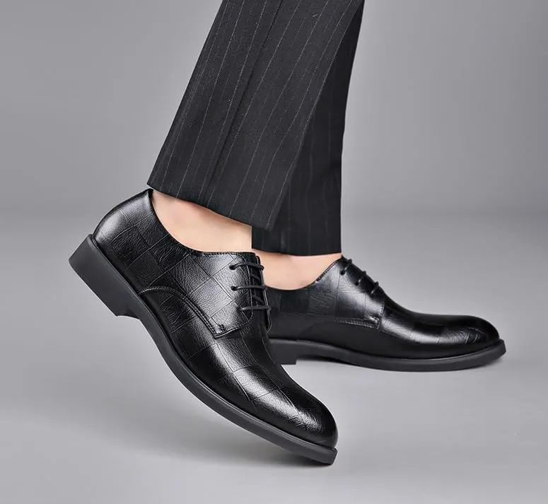 Leather Shoes Men's Classic Retro Casual Shoes Men's Shiny Patent Leather Dress Shoes Mens Black Dress Shoes Leather Office(6.5)