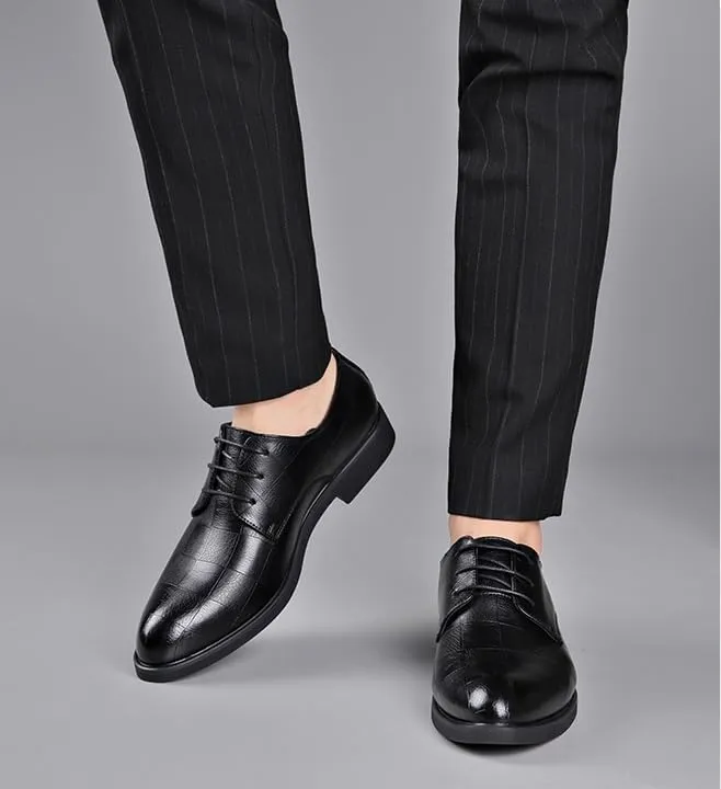 Leather Shoes Men's Classic Retro Casual Shoes Men's Shiny Patent Leather Dress Shoes Mens Black Dress Shoes Leather Office(6.5)