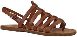 Leather Thong Sandals for Women in Cuir Color Leather