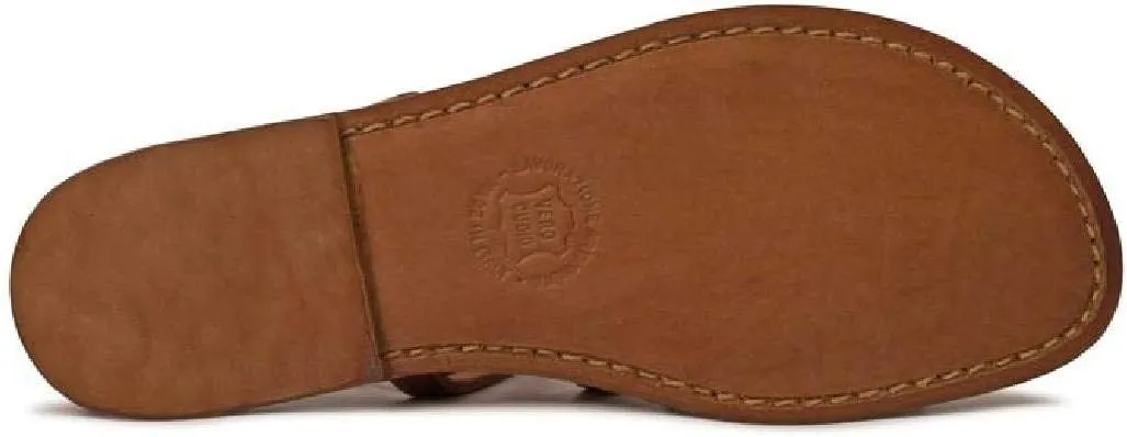 Leather Thong Sandals for Women in Cuir Color Leather