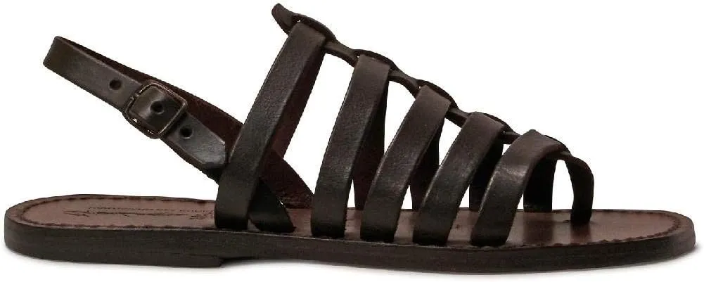 Leather Thong Sandals for Women in Cuir Color Leather