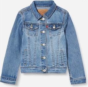 Seasonal Wear Travel Essential Levi's Kids Giacca in jeans elasticizzato da ragazza Trucker 4E4388-M0K blu chiaro