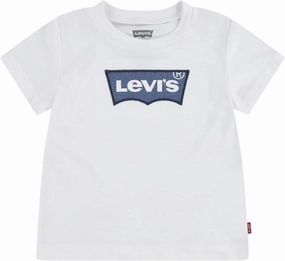 Levi's Kids maglietta manica corta da bambino Batwing Chest denim 6em318-w1y bianco Versatile Layering