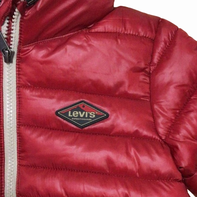 Levi's Kids Piumino con cappuccio da bambino foderato in sherpa 6EF434 8EF434-R8B rosso scuro kids Adjustable Waistband