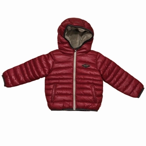 Levi's Kids Piumino con cappuccio da bambino foderato in sherpa 6EF434 8EF434-R8B rosso scuro Street Vibe Ribbed Knit Cuffs