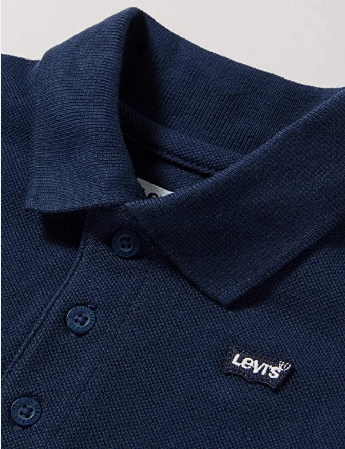 Levi's Kids Polo Piquet da ragazzo manica corta Back Neck Tape 8EA893-C8D 9EA893-C8D blu Button Down