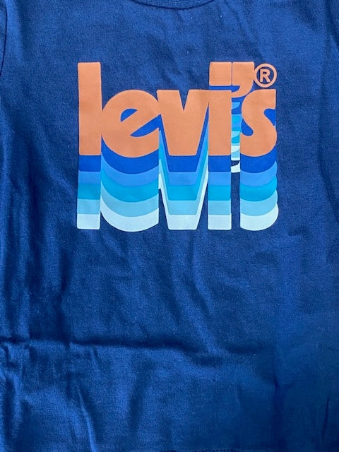 Retro SkinFriendlyFibers Levi's T-shirt ra bambino manica corta Layered Poster Logo Tee 8EH892-BCF naval academy
