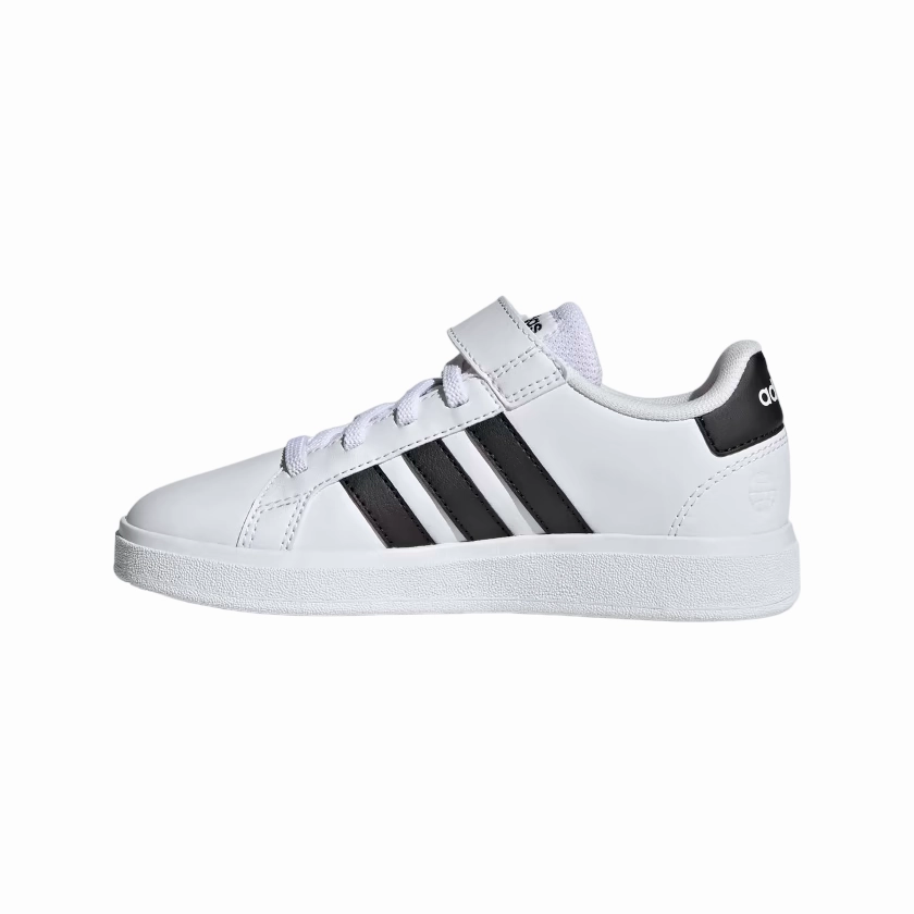Adidas scarpa sneakers da bambino Grand Court 2.0 EL GW6521 bianco-nero High Traction Pattern
