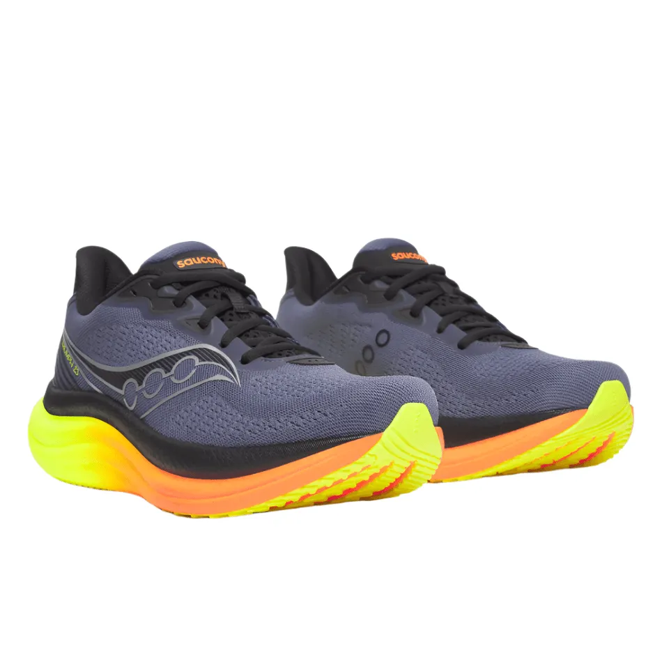 Recycled Composite running during a full moon Saucony Men's Triumph 23 Running Shoes in Shadow/Vizi AW25