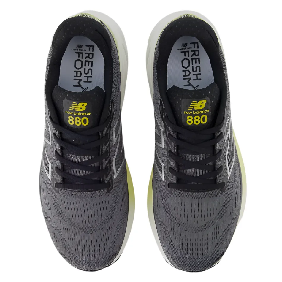 male athlete shoes New Balance Men's 880 V15 Running Shoes in Black/Winter Grass/Castlerock AW25