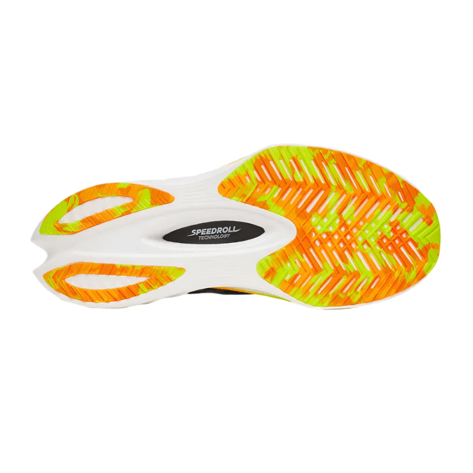 Saucony Men's Endorphin Pro 4 Running Shoes in Black/Vo2 AW25 recycled material shoes running in a geyser area shoes