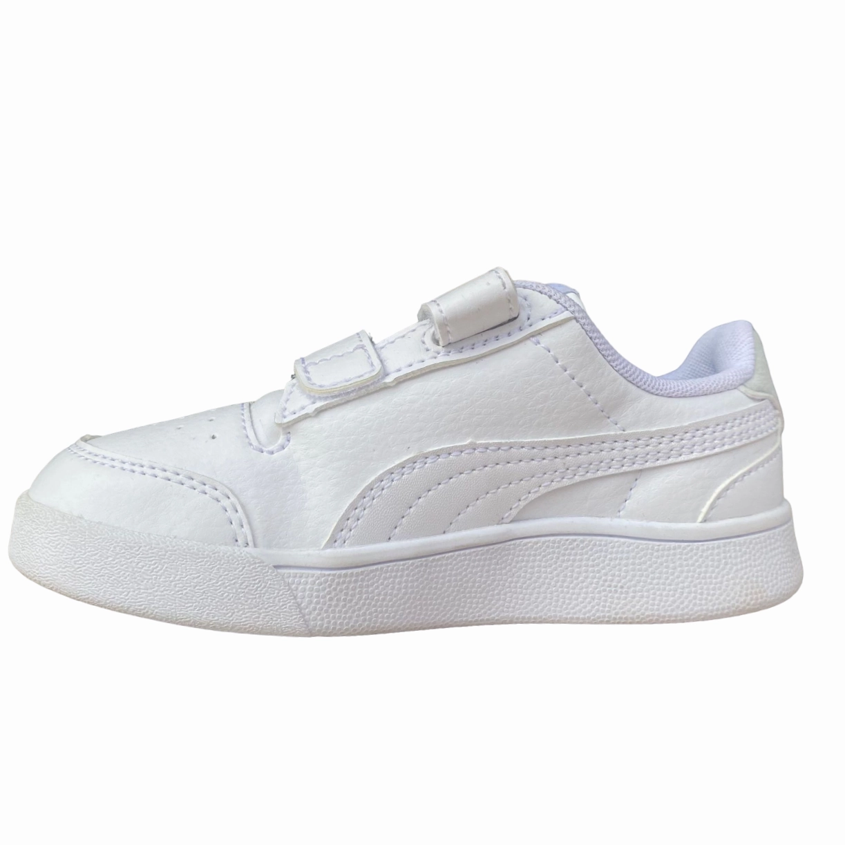 Tapered Heel Collar Puma sneakers unisex da ragazzo Shuffle V Ps 375689 01 white