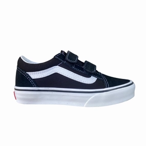Vans scarpa sneakers da bambino con velcro Old Skool V VN000VHE6BT nero-bianco Classic Shoes style shoes
