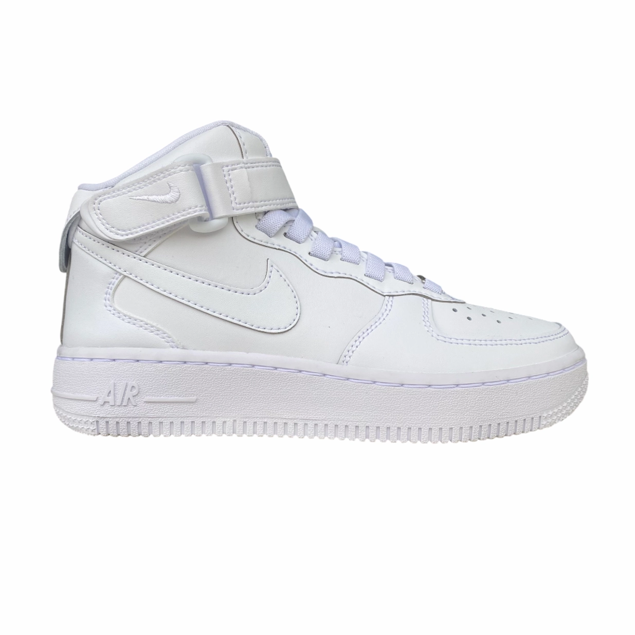Non Marking Rubber Nike scarpa sneakers junior Air Force 1 Mid Easyon FN1193-111 bianco