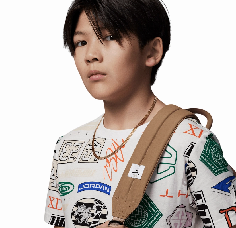 Moisture Management Fabric Classic Outfit Style Jordan maglietta manica corta junior Michael Jordan Essentials 95D621-782 bianco