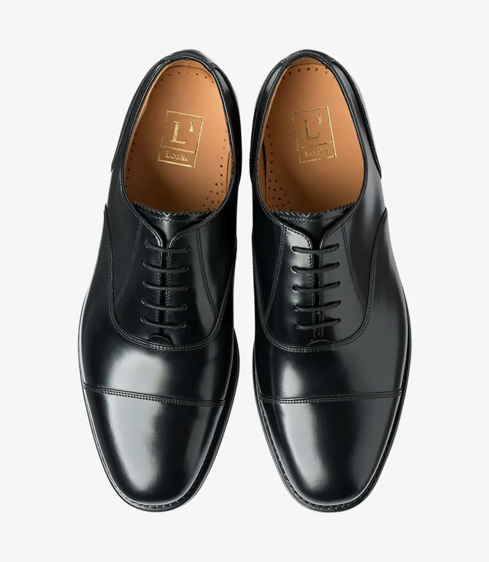 LOAKE 300-G BLACK OXFORD TOE CAP RUBBER SOLE G-WIDE