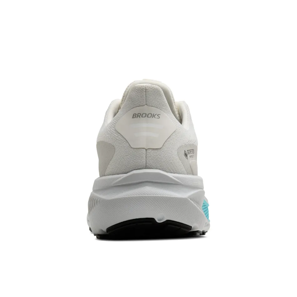 Flat Surface Fashion Edge Brooks Women's Ghost 17 GTX Running Shoes in Coconut/Oyster/Blue AW25