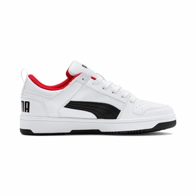Arch Lock Tech Puma scarpa sneakers da ragazzo Rebound Layup 370490 01 bianco nero