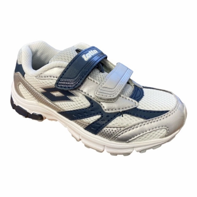 Bounce Energy System antimicrobial upper shoes Lotto scarpa da ginnastica da bambino con lo strappo Zenith III R6047 bianco-blu
