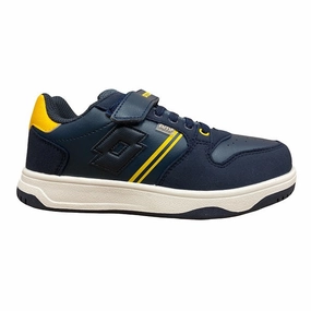 Lotto scarpa da ginnastica da bambino con strappo e laccio elastico Rocket AMF 216916 6Y3 blu for jogging