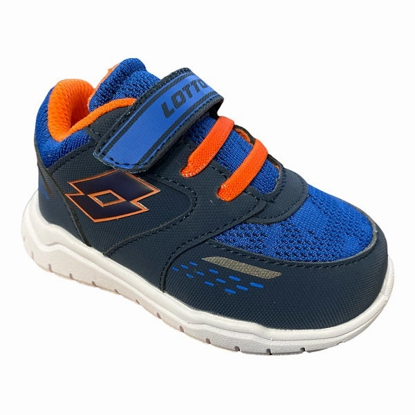 3D Molded Heel Cushion Lotto scarpa da ginnastica da bambino Spacelite AMF 2 INF 217516 8XJ blu arancione