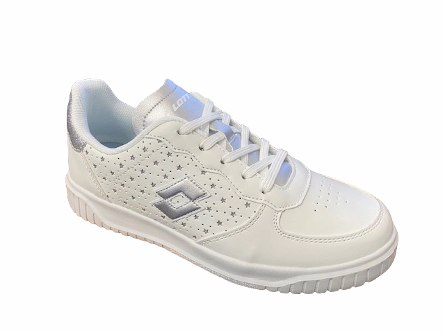 Lotto Scarpa da ginnastica da ragazza con laccio 219416 1VQ white-silver metal 2 jogger