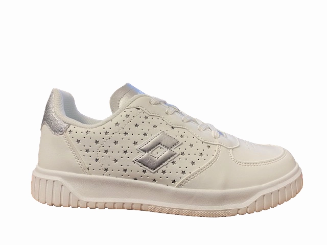 Charity run reflective running shoes Lotto Scarpa da ginnastica da ragazza con laccio 219416 1VQ white-silver metal 2