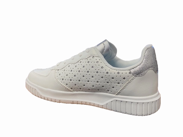 strength - training shoes Lotto Scarpa da ginnastica da ragazza con laccio 219416 1VQ white-silver metal 2