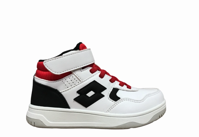 Lotto scarpa sneakers da ragazzo Tracer Mid CL SL T6743 bianco nero running in university tracks shoes High Top Style