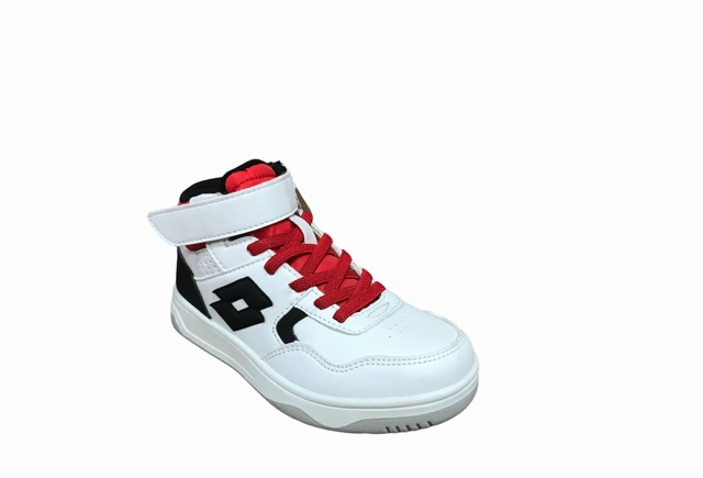 Lotto scarpa sneakers da ragazzo Tracer Mid CL SL T6743 bianco nero traction - technology