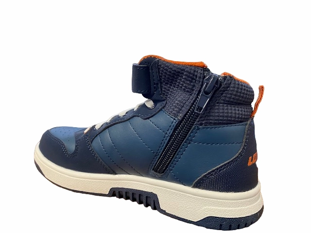 Lotto sneakers alta da ragazzo con laccio elastico e velcro Rocket AMF Mid CL S 218154 6Y3 ocean blue-dark blue Water Drainage Channels