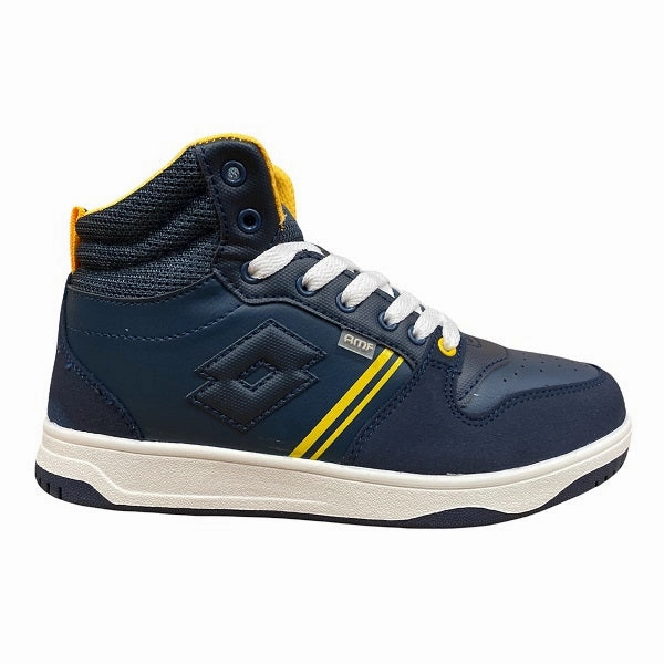 Lotto sneakers alta da ragazzo Rocket AMF Mid Jr L 216921 6Y3 blu Rubber Outsole Hexagons Amazing flexibility