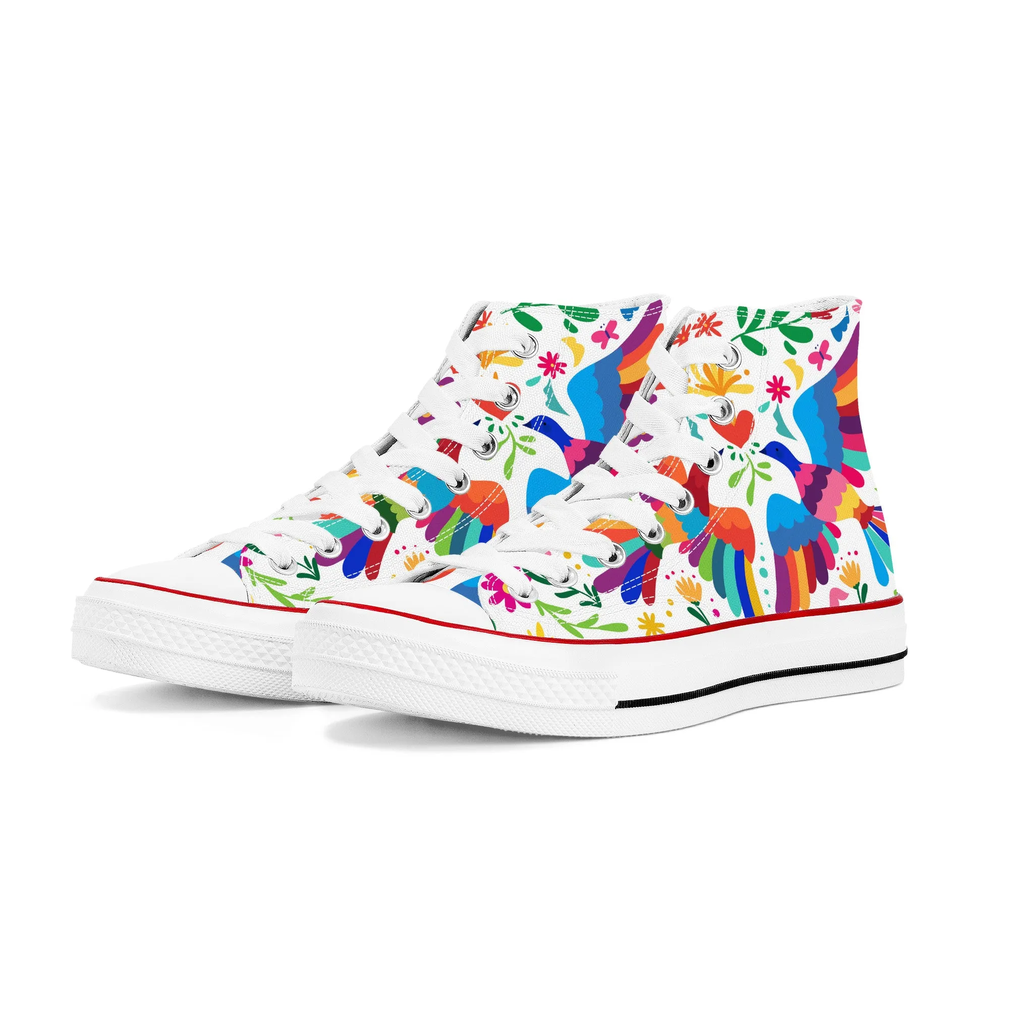 Love Birds High Top Canvas Shoes