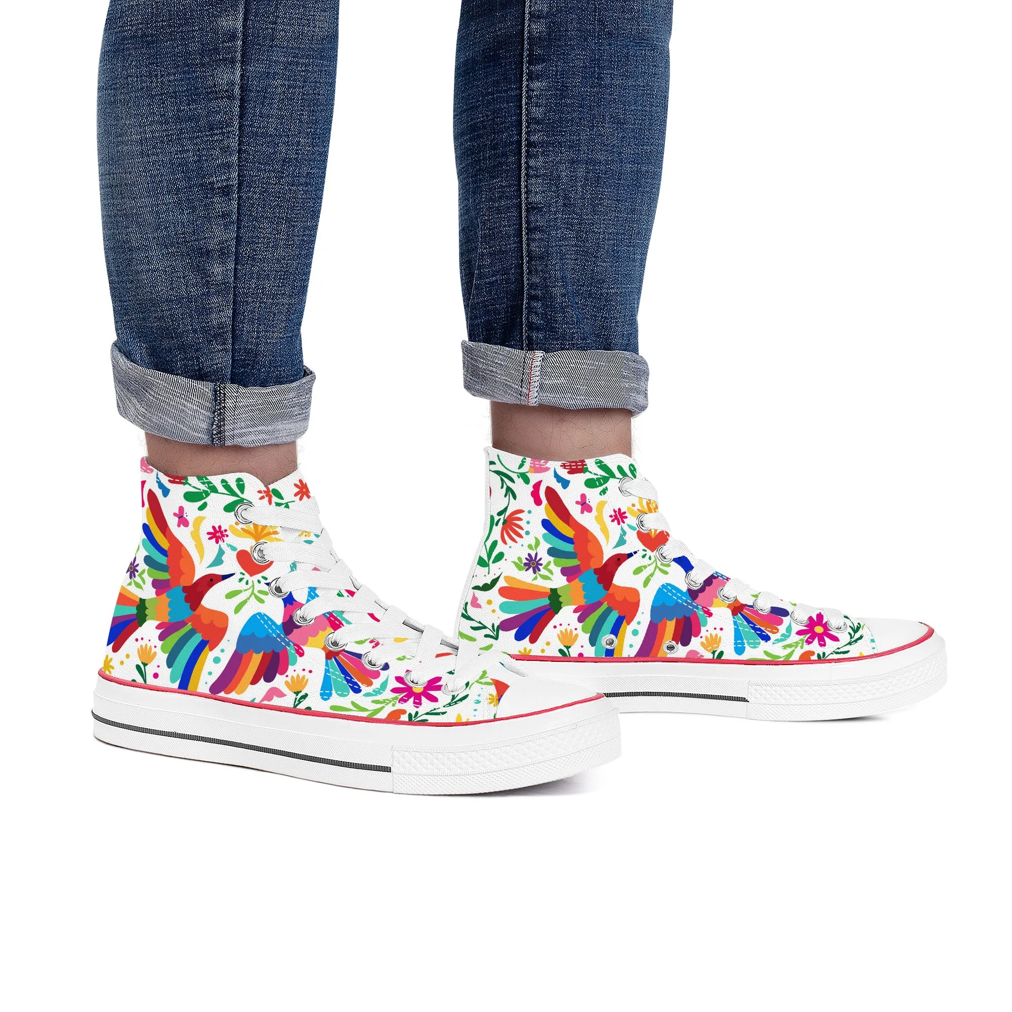Love Birds High Top Canvas Shoes