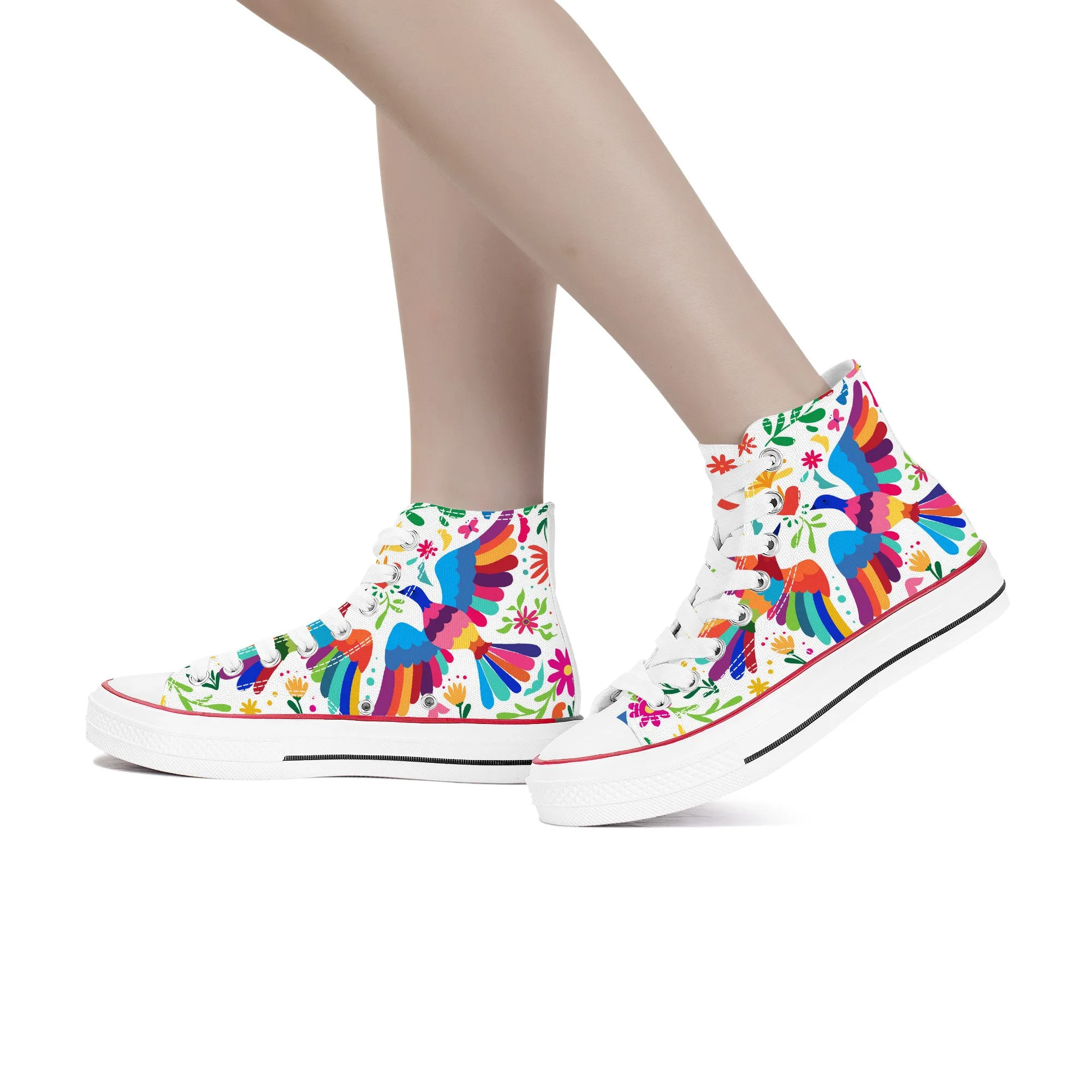 Love Birds High Top Canvas Shoes