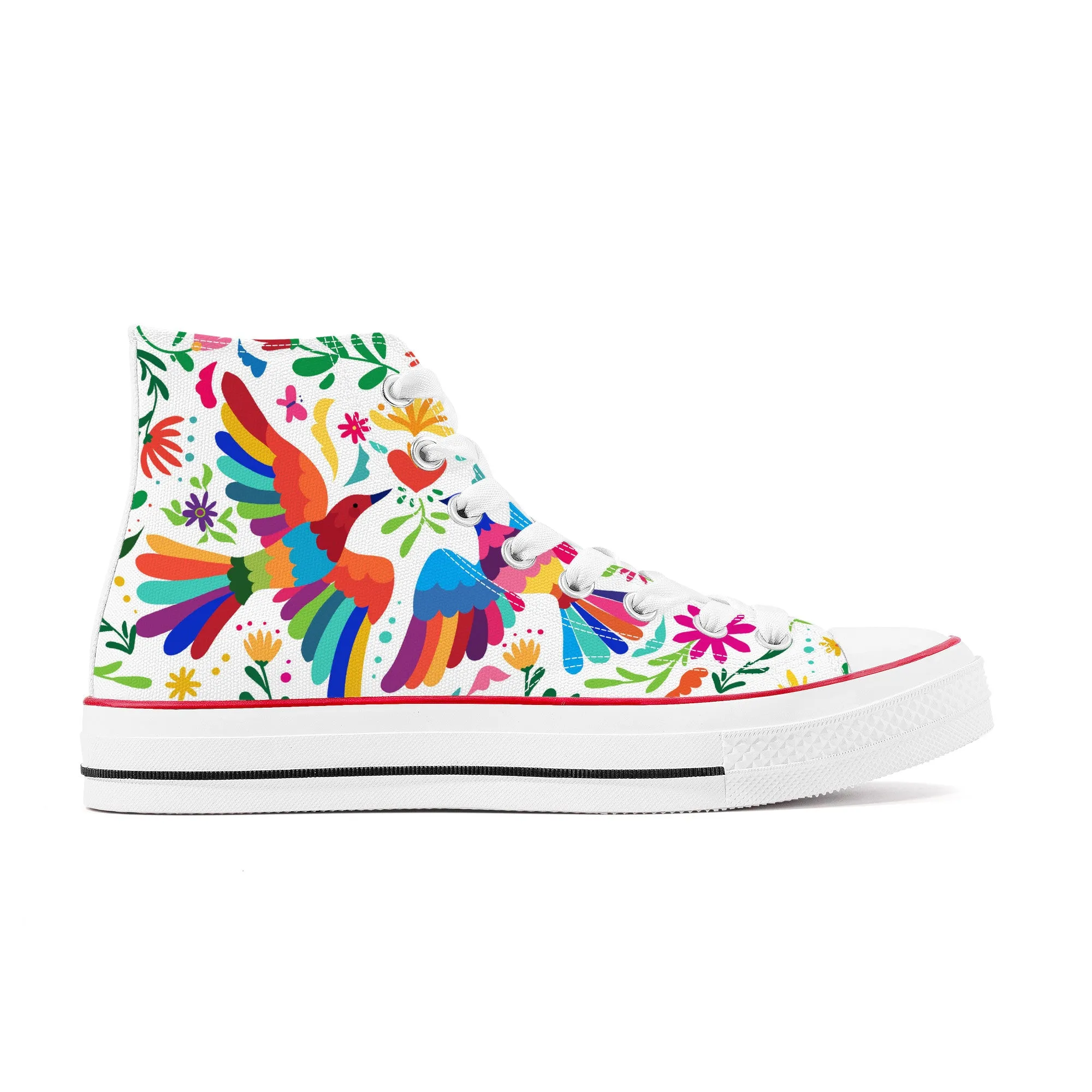 Love Birds High Top Canvas Shoes
