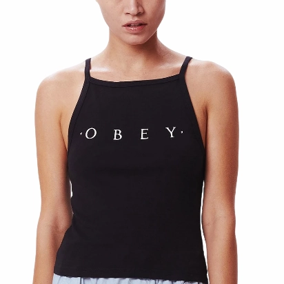 Obey Bebito Ava Cropped Tank 266831896 black Ribbed Trim user - friendly