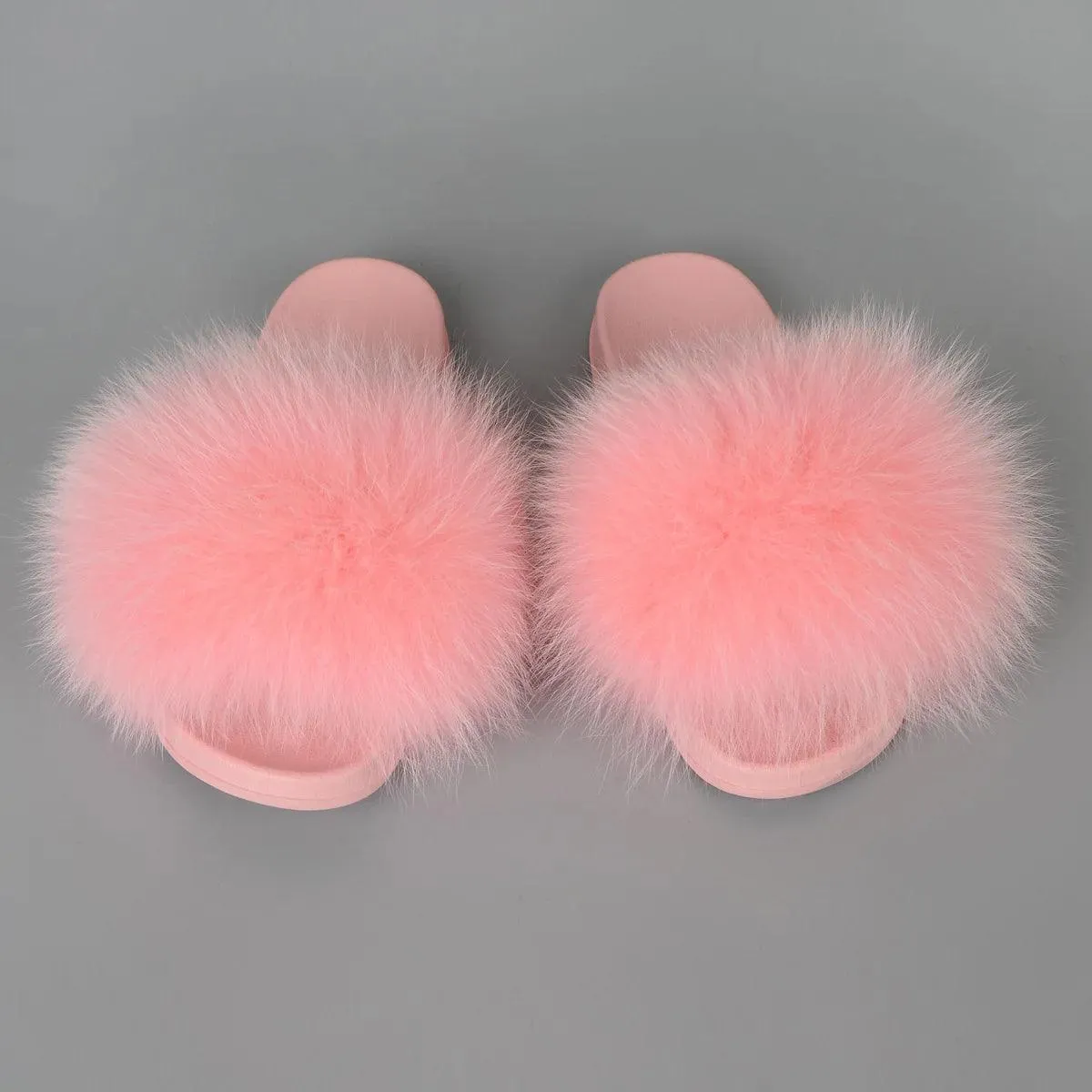 Luxurious Real Fur Slippers – Fluffy House Shoes & Summer Fur Slides for Women, Stylish Flat Furry Sandals