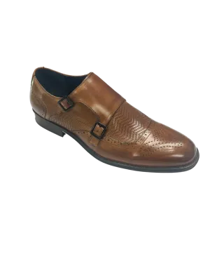 Mabry Moc Toe Double Monk Strap Tan