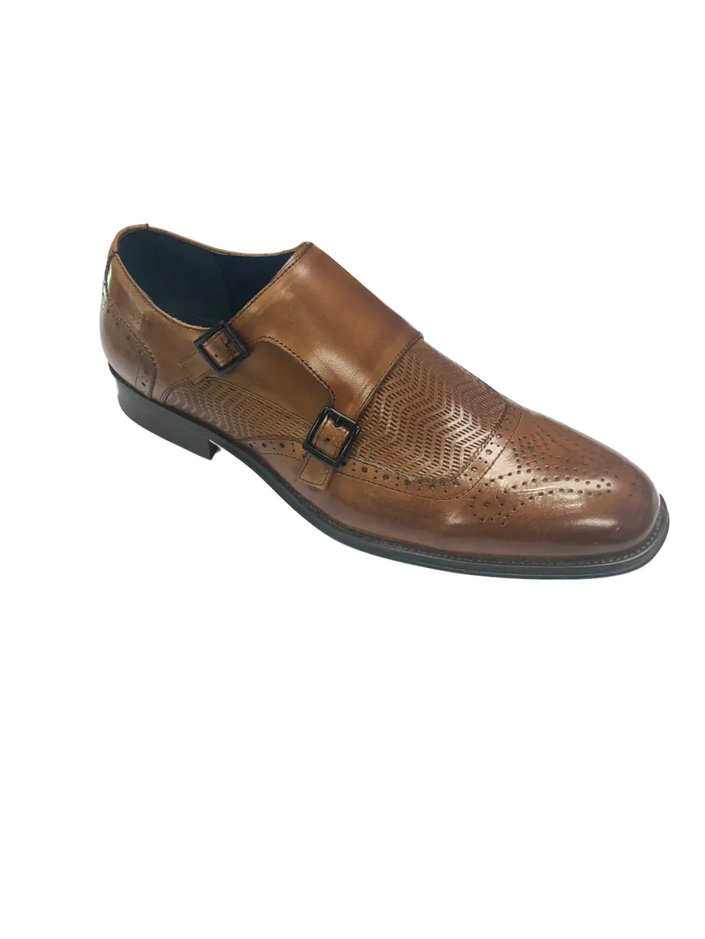 Mabry Moc Toe Double Monk Strap Tan