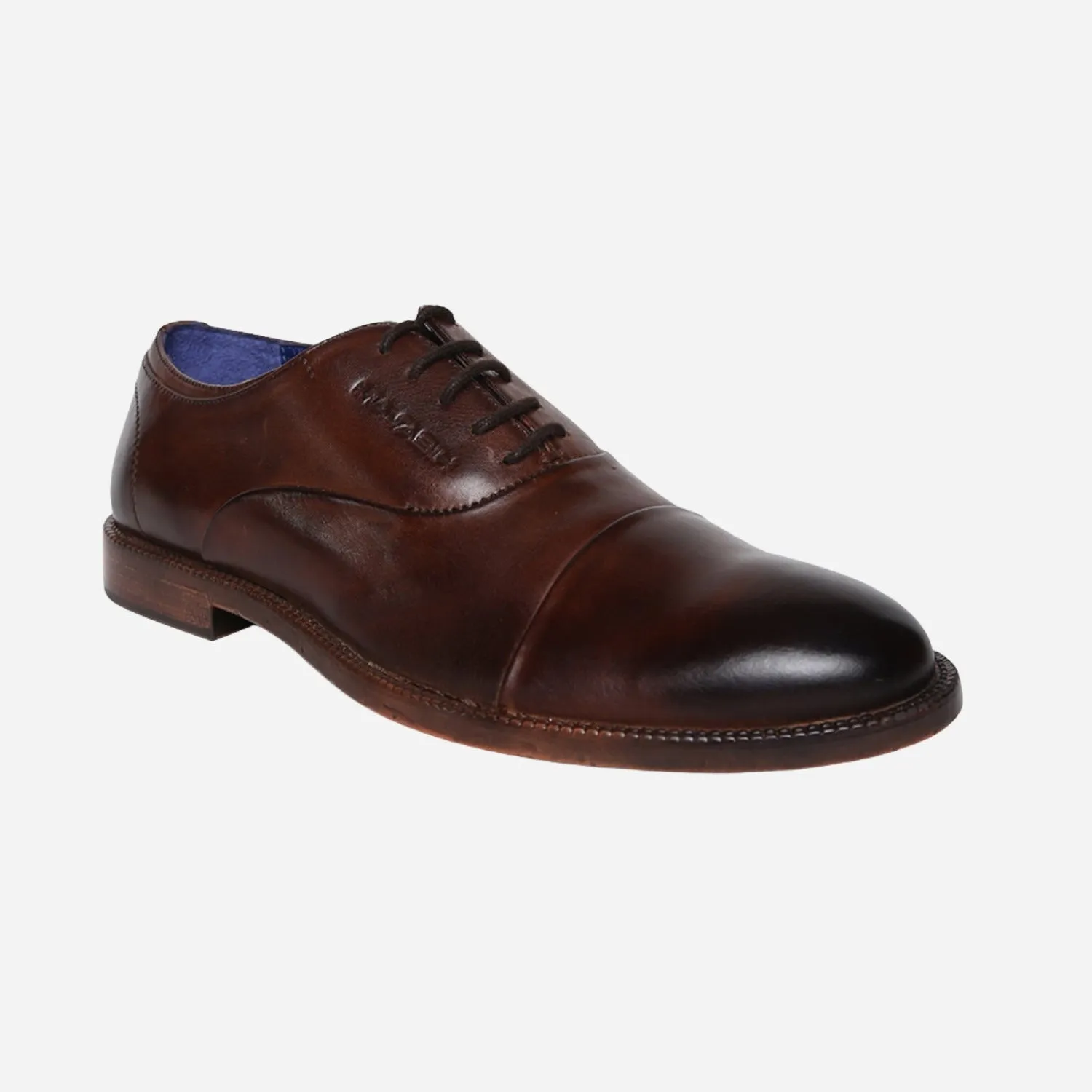 Masabih Genuine Leather Brown Casual Oxford Shoes For Men