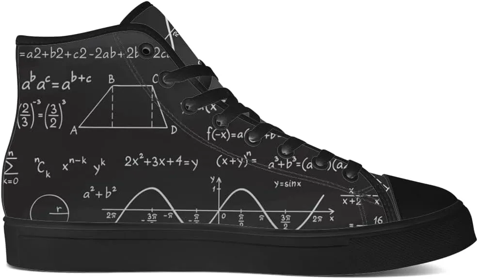 Math High Top Canvas Shoes for Men Women High Top Sneakers Lace Up Casual Shoes Gifts for Teacher Students