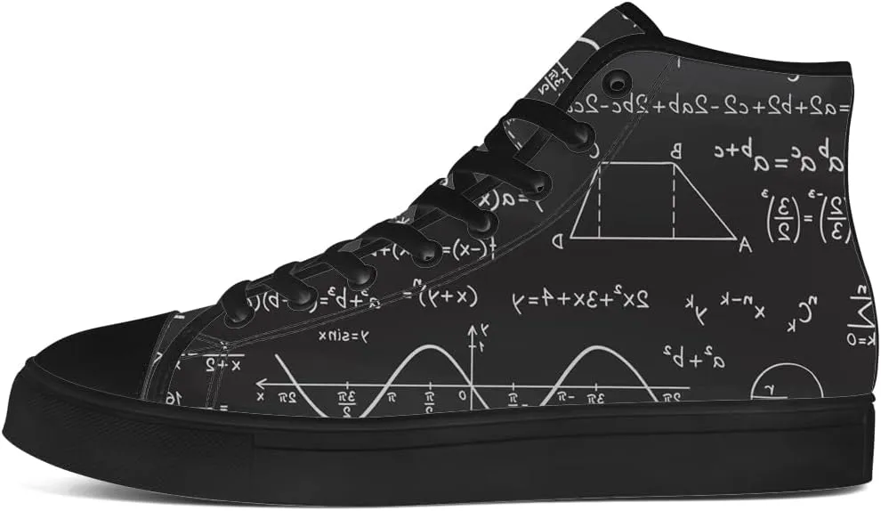 Math High Top Canvas Shoes for Men Women High Top Sneakers Lace Up Casual Shoes Gifts for Teacher Students