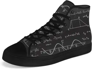 Math High Top Canvas Shoes for Men Women High Top Sneakers Lace Up Casual Shoes Gifts for Teacher Students