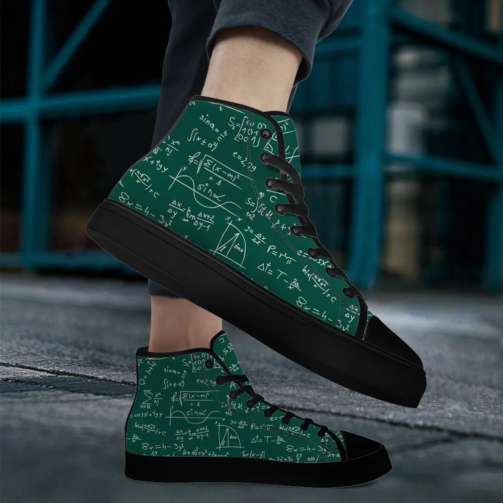Math High Top Canvas Shoes for Men Women High Top Sneakers Lace Up Casual Shoes Gifts for Teacher Students