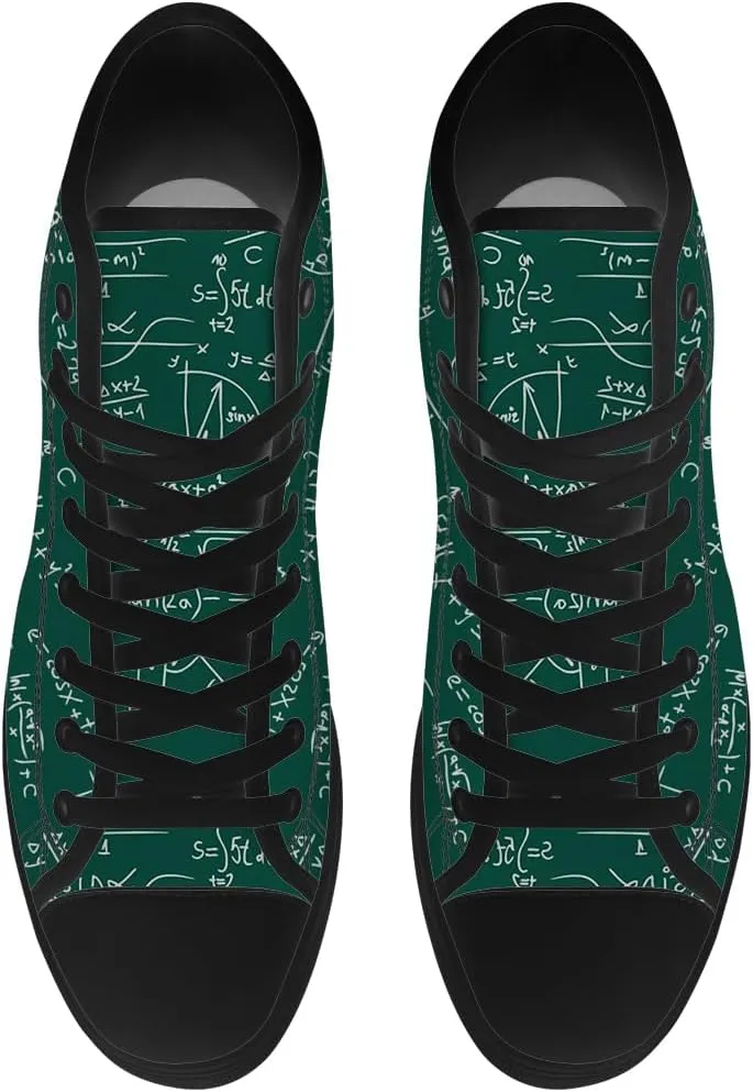 Math High Top Canvas Shoes for Men Women High Top Sneakers Lace Up Casual Shoes Gifts for Teacher Students